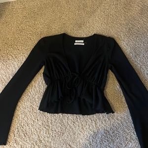 Urban outfitters long sleeve tie top